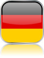 Man sieht im Bild die Flagge von Deutschland auf einen Metallbutton plus Spiegel gestaltet. In Deutschland gibt es 89 Bach Chöre, Bach Orchester oder Bach Vereine.