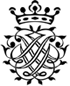 Das Bach-Siegel mit den drei Buchstaben JSB, einmal lesbar, einmal in Spiegelschrift. Darüber ist eine Krone. Es ist ein schwarzes Siegel auf weißem Grund.